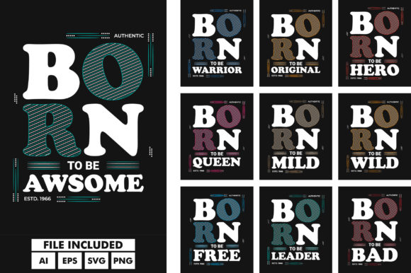 Born to Be Typography SVG for Handmade Crafts