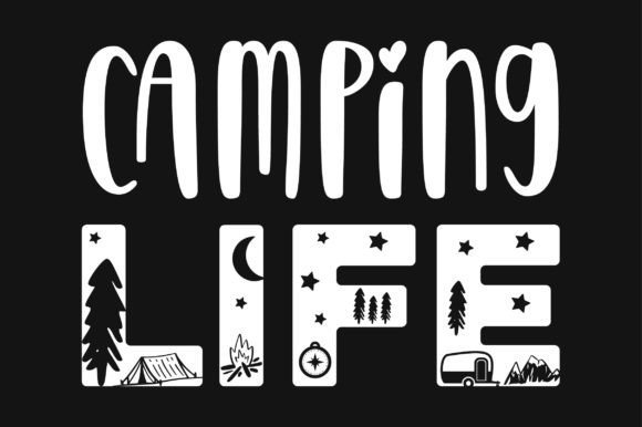 Camping Life SVG Vector T-shirt Design for Graphics & Crafts