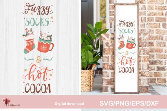 Fuzzy Socks Hot Cocoa SVG PNG