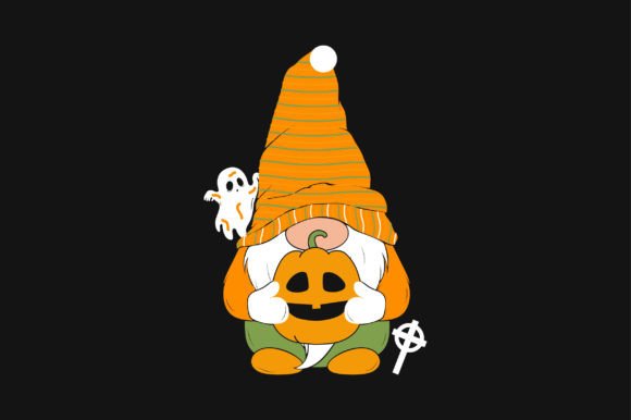 Gnome Boo Pumpkin Halloween SVG Graphics & Crafts