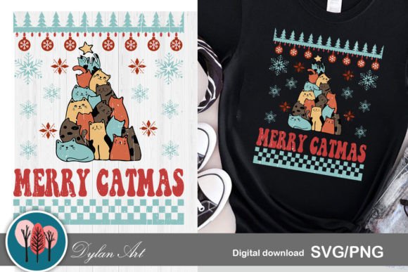 Merry Catmas SVG PNG for Graphics and Crafts