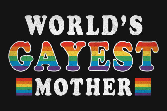 Mother Day Pride Rainbow Typography SVG Graphics