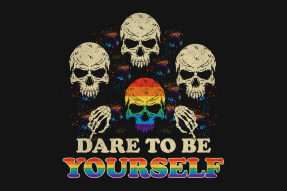 Skull Pride Rainbow Vintage SVG T Shirt: Graphics and Crafts